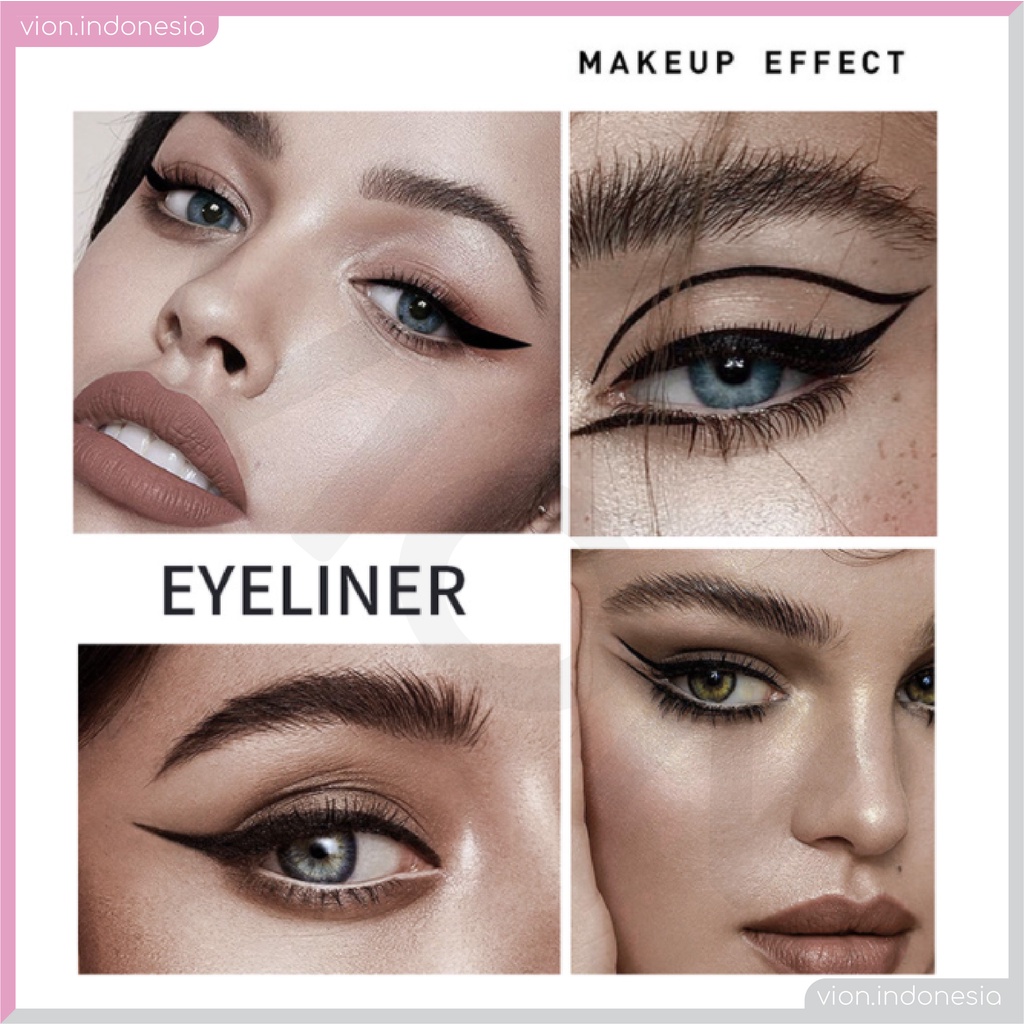 CMAADU FIT COLORS 2in1 Eyeliner Stamp Wing Eyeliner Liquid Waterproof Stamp Eyeliner 2 in 1 Eyeliner Spidol FC004