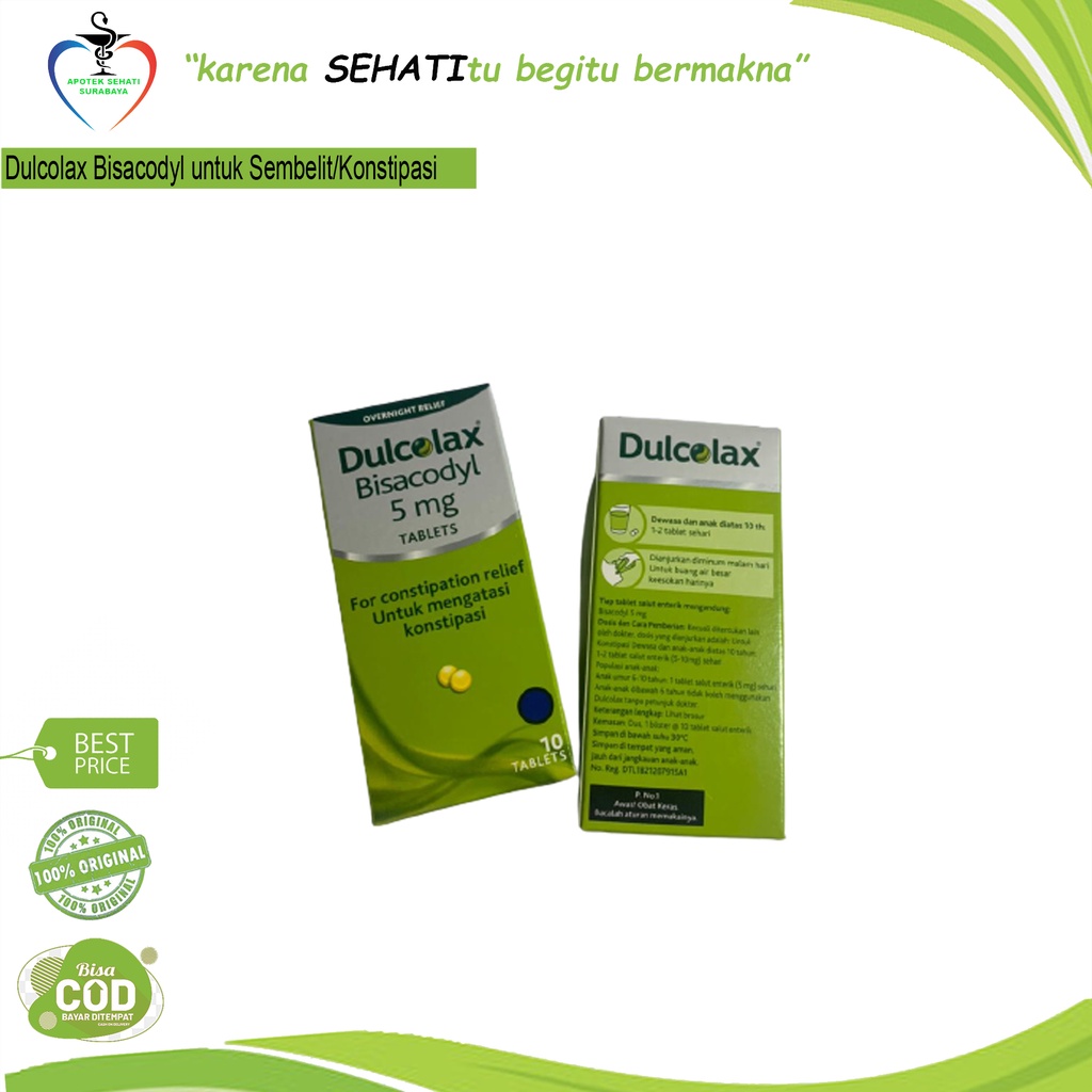 Dulcolax Tablet 10s - Obat Susah BAB-Konstipasi-Sembelit