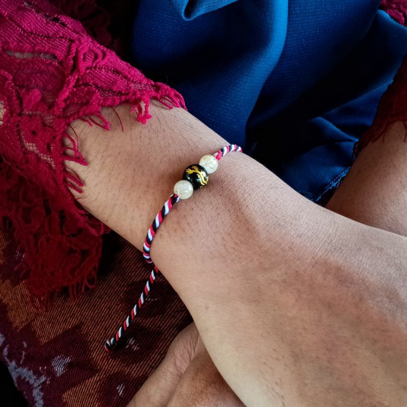 Gelang Tridatu Naga Mas Rambut Sedana V2 / Gelang Tridatu Khas Bali / Gelang Tridatu Custom