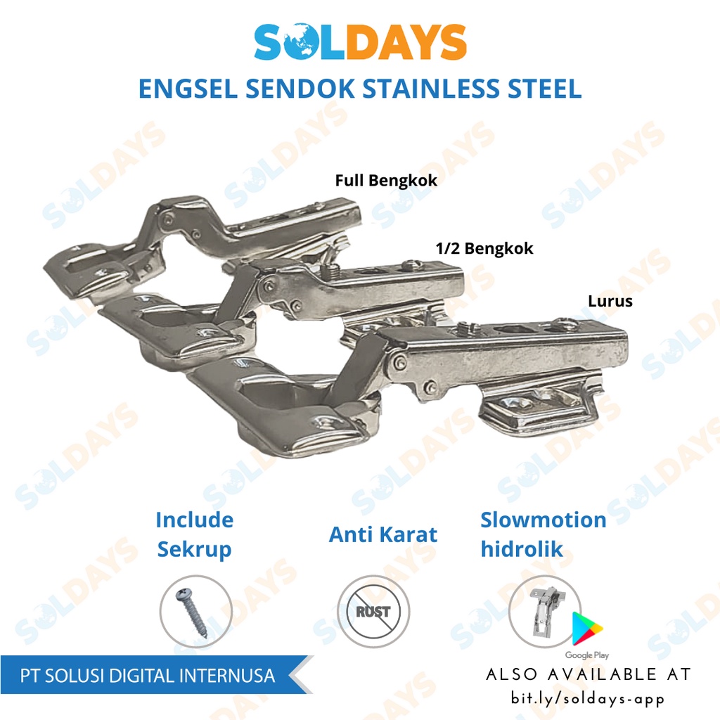 Engsel Sendok/Engsel Lemari/Slowmotion Engsel /Stainless Steel 304