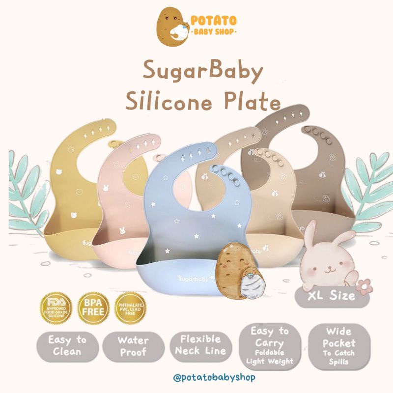 Sugar Baby Healthy Silicone Bib ( Nature Series) - Celemek SugarBaby