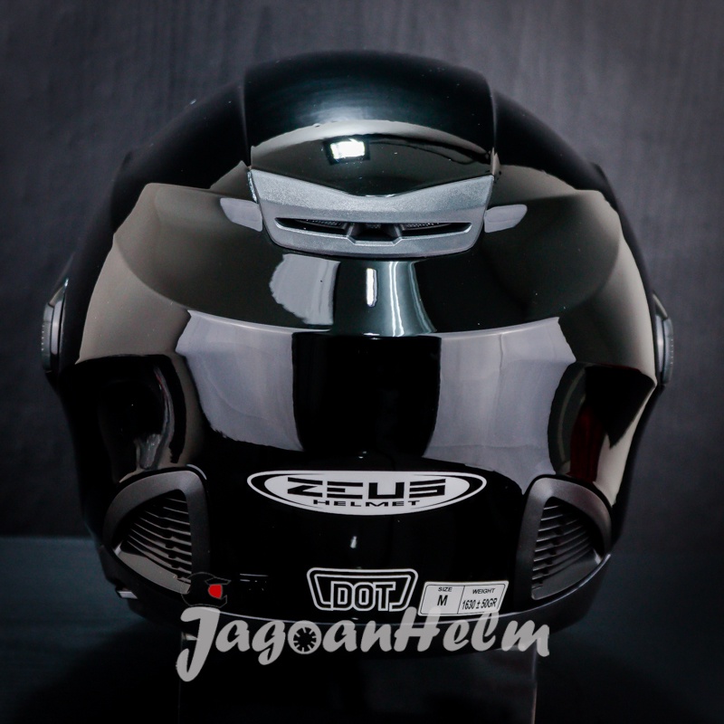 ZEUS HELM ZS611C SOLID | BLACK METALIC |  ZS 611C | ZS-611C | Double Visor-3