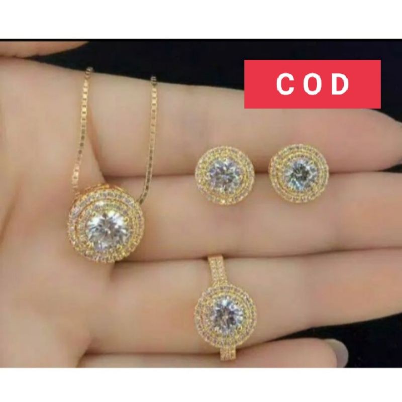 SET PERHIASAN WANITA DEWASA PERMATA GOLD