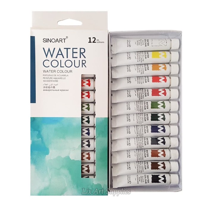 

(TERLARIS) Sinoart Watercolor Set 12 x 12ml / Cat Air