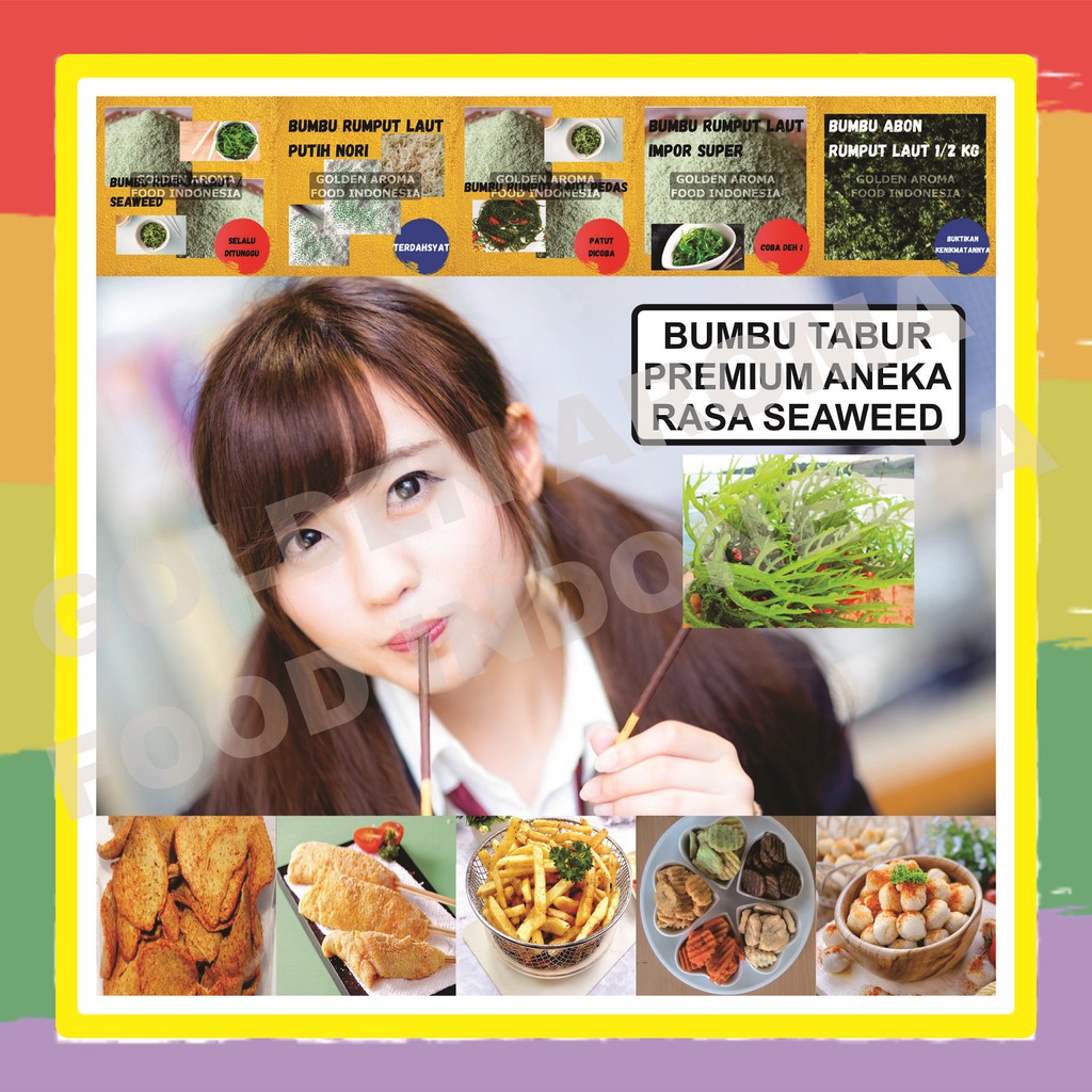 

Aneka Bubuk Bumbu Tabur Rumput Laut Seaweed 1kg Rasa Rumput Laut Seaweed Pedas Nori Mazzoni GAFI