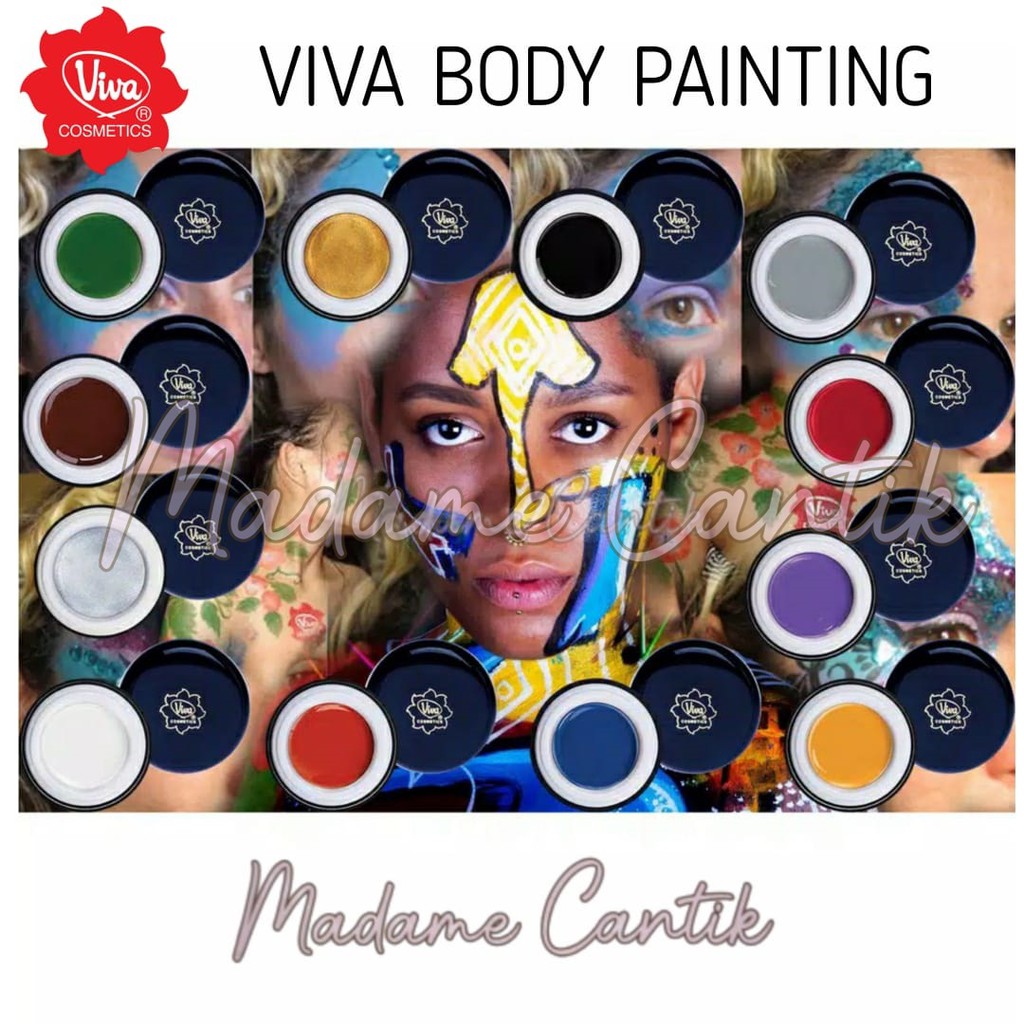 ✿ MADAME ✿ VIVA BODY PAINTING FACE CAT TUBUH -SILVER GOLD BLACK GREY YELLOW ORANGE