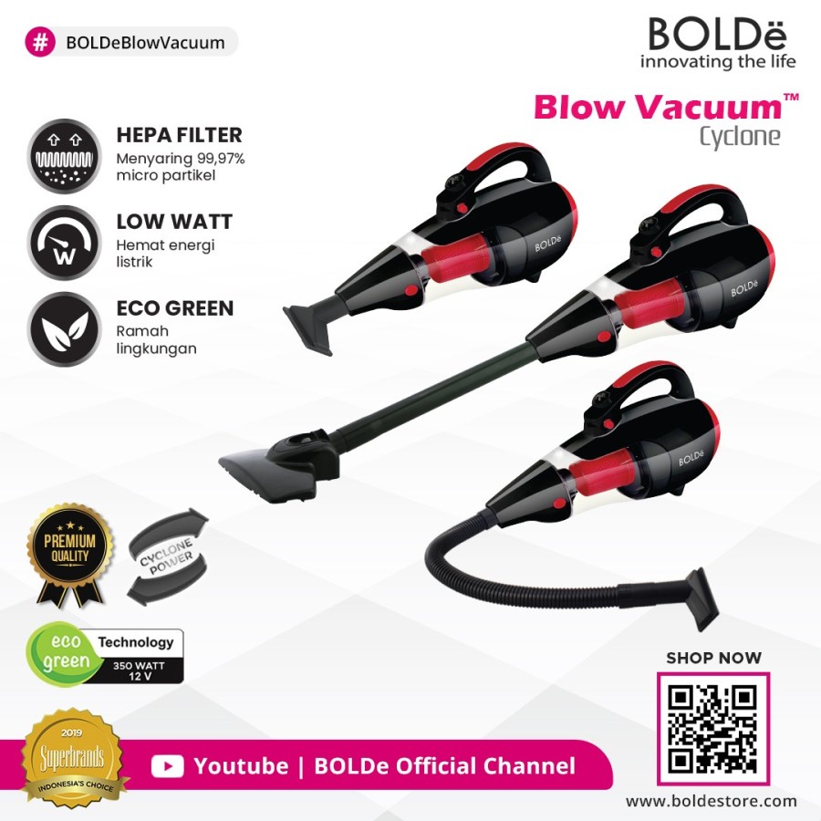 BOLDe Super Hoover Cyclone Black Vacuum Cleaner Penyedot Debu