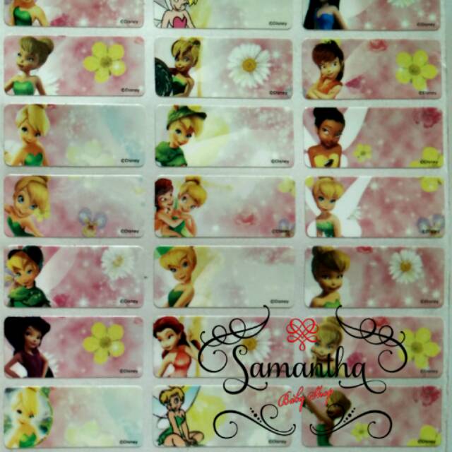 

Label nama waterproof motif Tinker Bell