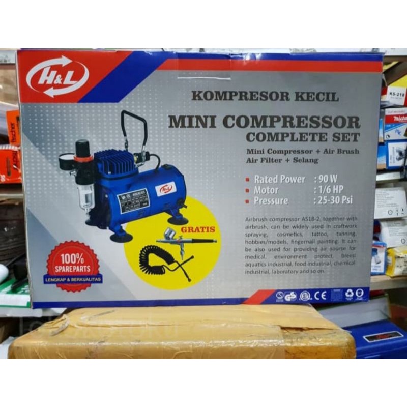 Kompresor Mini Compressor Complete Set With Air Brush H&amp;L