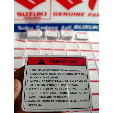 stiker peringatan warning suzuki Limited