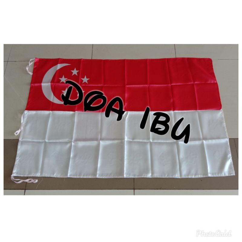 

best seller bendera singapura bahan satin 90cm x 135cm