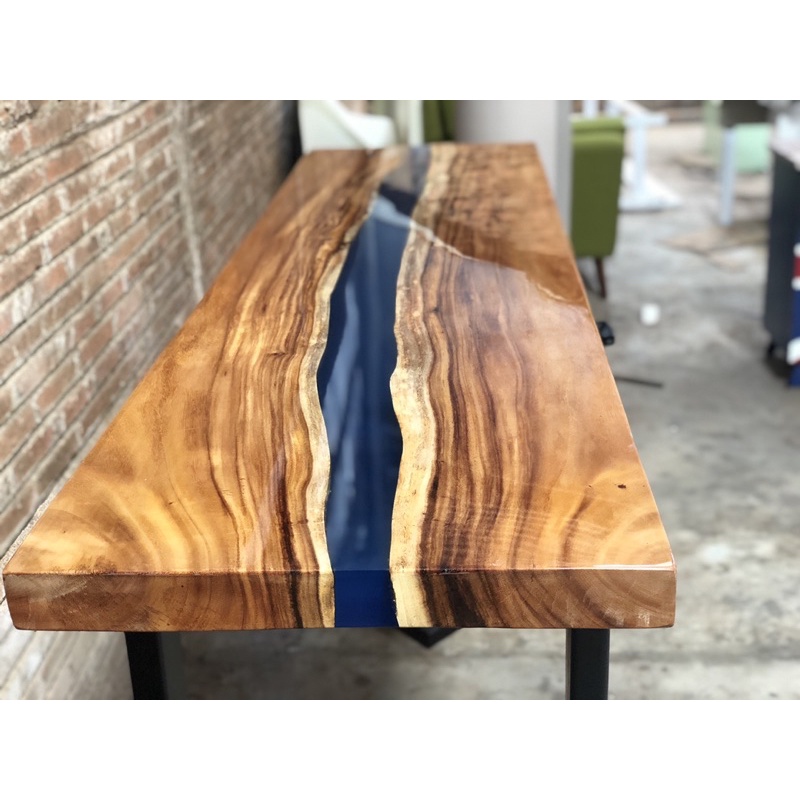 MEJA TREMBESI RESIN BLUE / MEJA BAR/ MEJA TREMBESI/MEJA MAKAN/MEJA KERJA