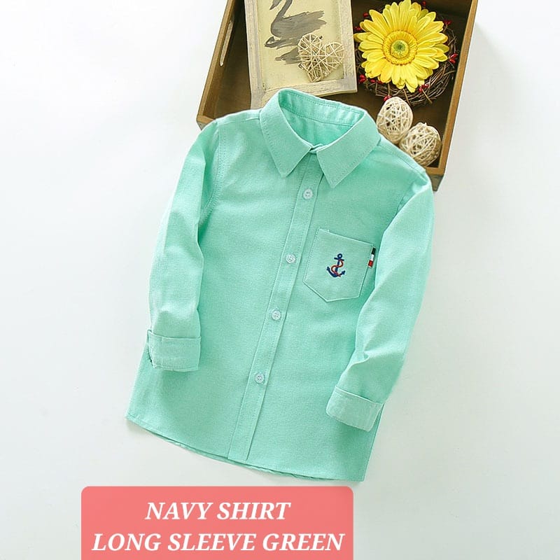 BAJUKIDDIE NAVY SHIRT KEMEJA ANAK REMAJA LAKI LAKI LENGAN PENDEK PANJANG FASHION KASUAL KOREA IMPORT