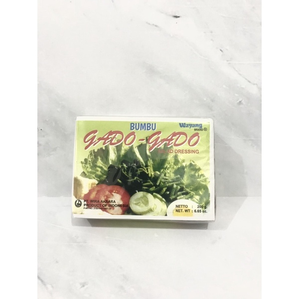 

Bumbu Gado-gado 200 gram, kwalitas export, merk Wayang, MINIMUM ORDER 2 pack