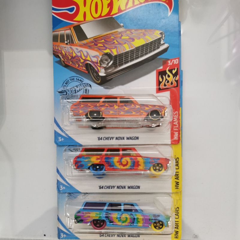 BEST SELLER | Hot Wheels 64 Chevy Nova Wagon MERAH HW Flames Hotwheels fire untuk Balap race mobil mayat 8 crate 70 chevelle ss wagon 59 chevy impala fusionbusta match it govner road bandit go 68 dodge dart gruppo x24 retro active 64 nova panel