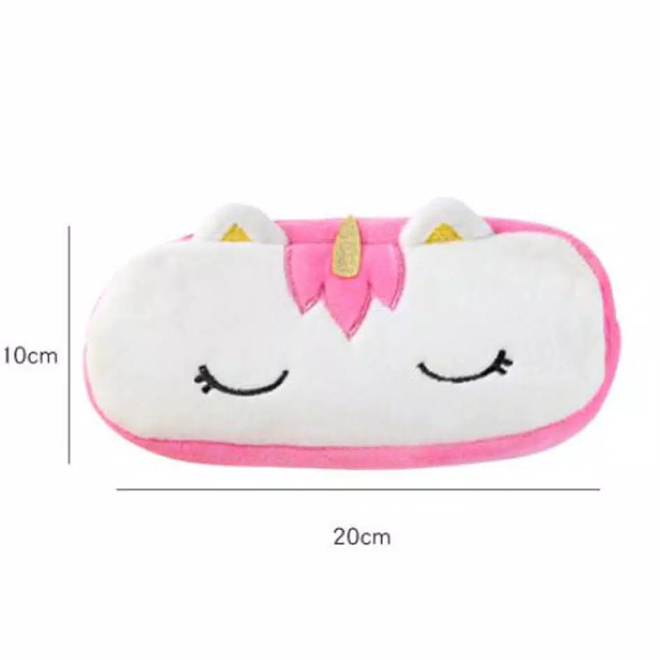 TEMPAT PENSIL UNICORN PLUSHY UNICORN KOTAK PENSIL UNICORN WARNA PASTEL BAHAN KAIN LEMBUT