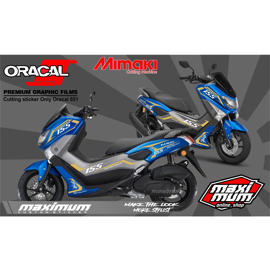CUTTING STICKER NMAX BIRU - STRIPING STIKER ORACAL GOLD NEW