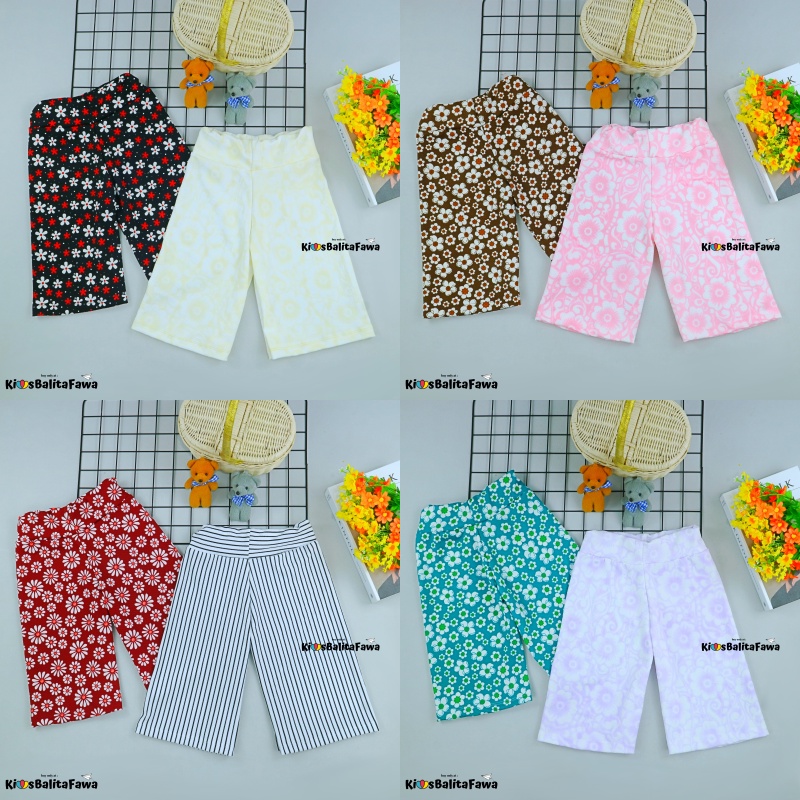 Kulot Motif uk 6-7 Tahun / Celan Anak Perempuan Pendek Pants Adem Cullotes 3per4 Babycinnamon