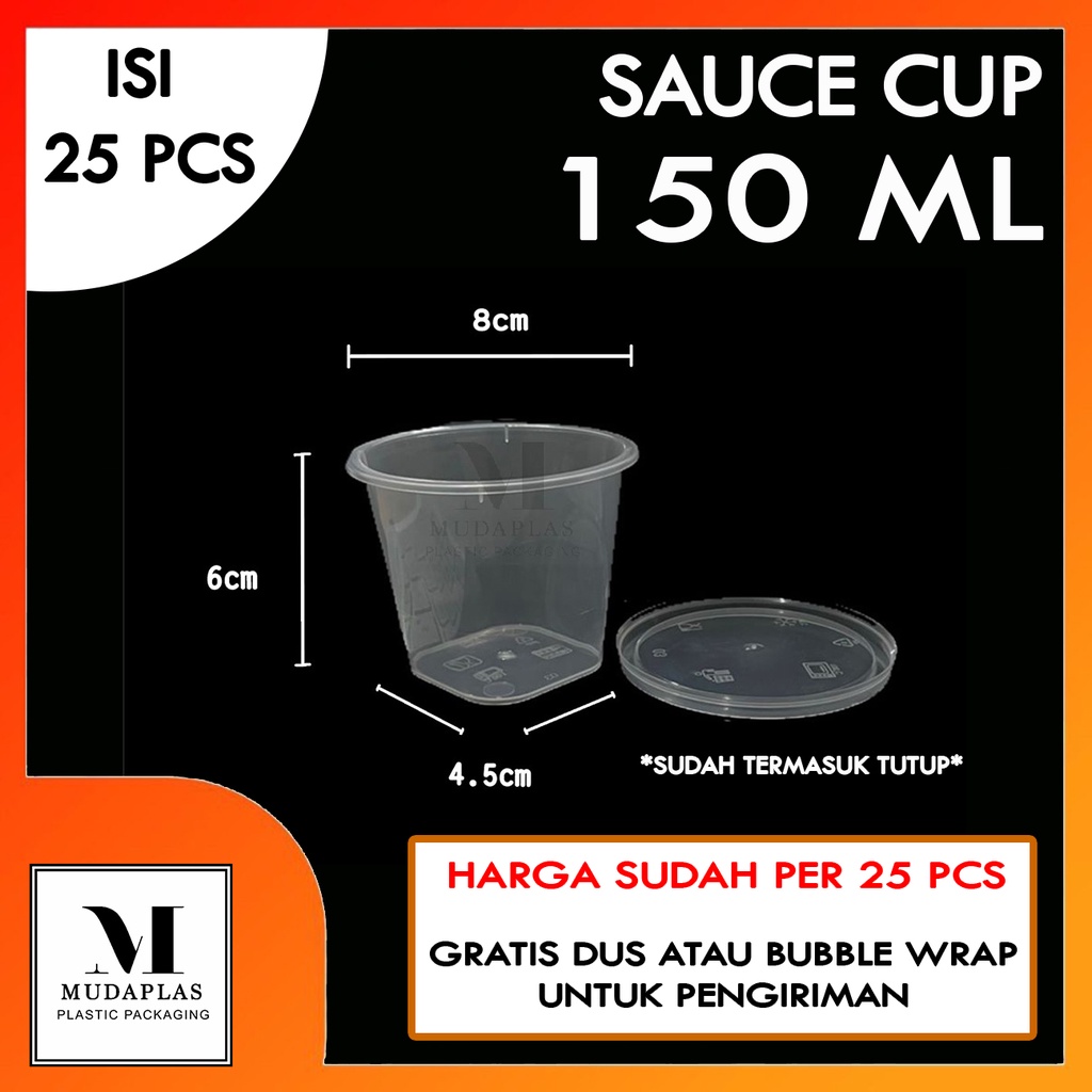 Jual Thinwall 150 Ml Cup Puding Tempat Saos Isi 25 Pcs Shopee Indonesia 7355