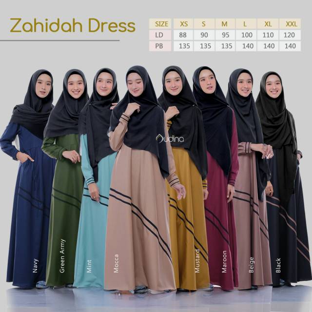 Gamis Polos Syari Seri Zahidah  Original Audina