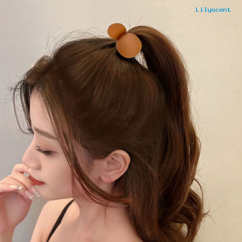 Ls Jepit Rambut Cakar Bentuk Bulat Warna Matte Polos Anti slip Untuk Wanita