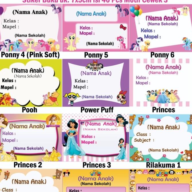 

(BISA COD) Stiker Buku Motif Cewek 3/Label Buku/Stiker Nama Buku/Label Nama Buku TERJAMIN Kode 122