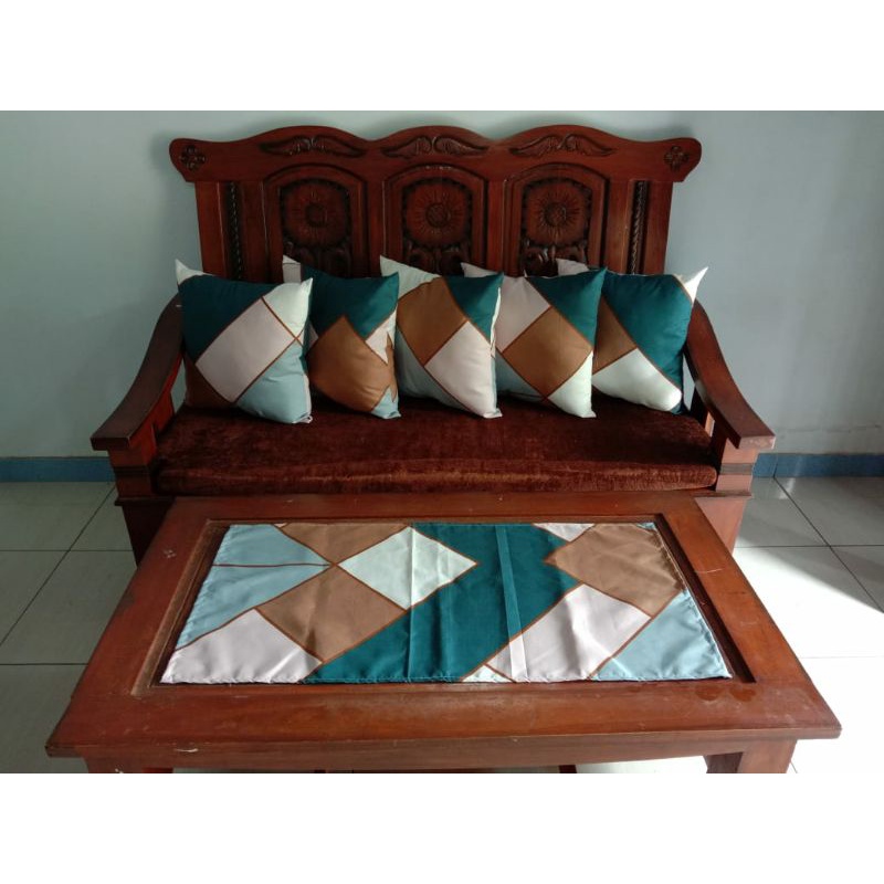 kain sprei katun dispers motif  kotak kotak terbaru