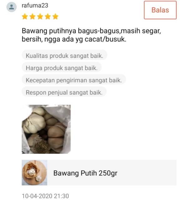 KIRIM INSTAN Bawang Putih Banci/Kating Kering Segar 200gr