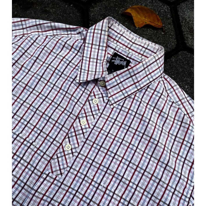 KEMEJA PENDEK STUSSY ORIGINAL WITH TWO POCKETS