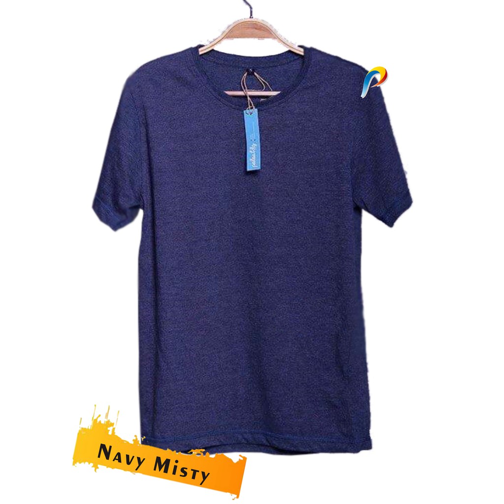  KAOS  POLOS  LENGAN PENDEK NAVY  MISTY  KAOS  DISTRO COTTON 