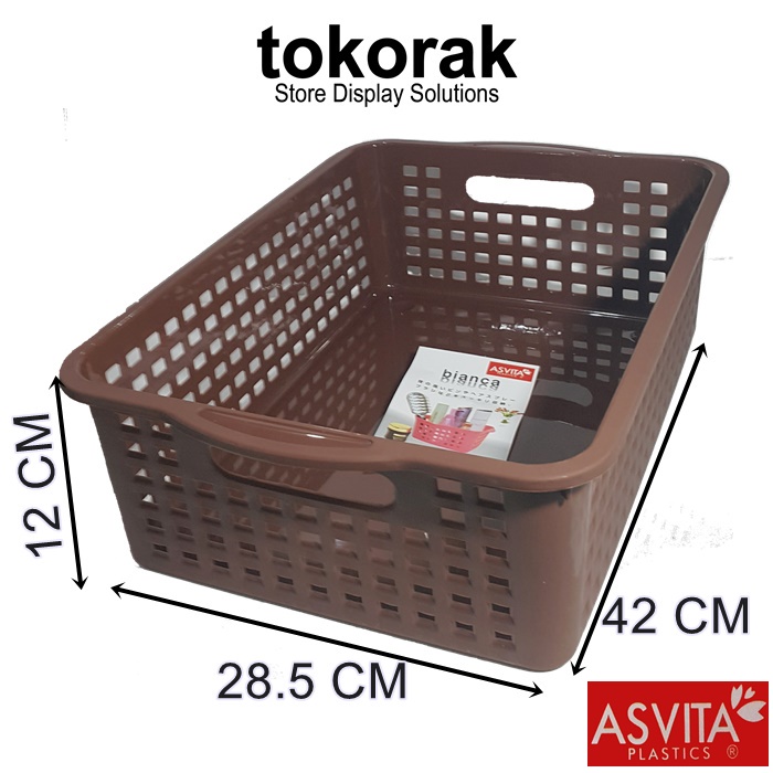 KERANJANG BIANCA BK-187 ASVITA STORAGE BASKET KERANJANG PLASTIK SEGI