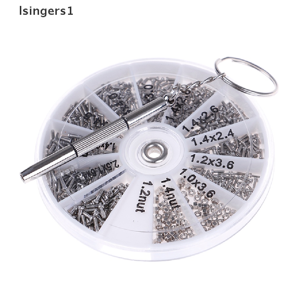 (lsingers1) 1000pcs / Set Sekrup + Mur + Obeng Untuk Reparasi Kacamata