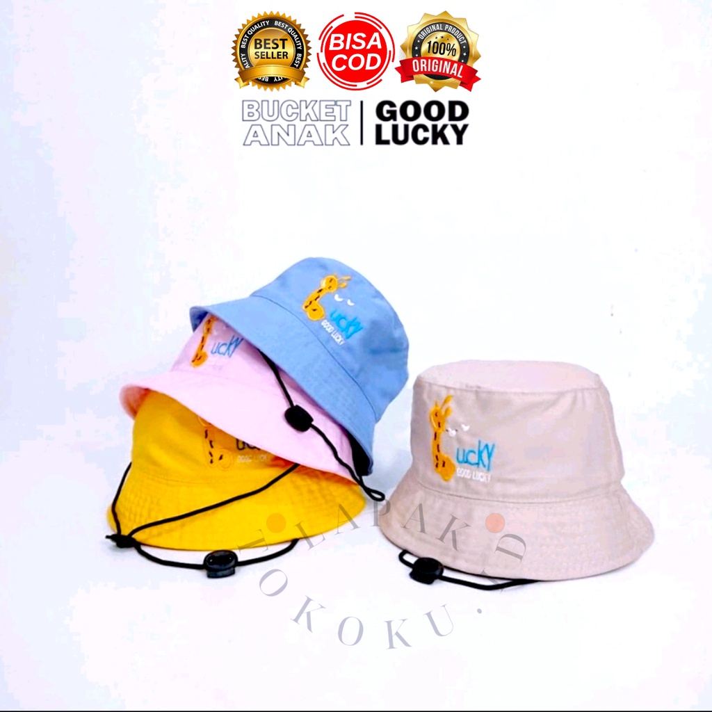 Topi Bucket Anak Bordir Good Lucky Ada Tapi Topi Anak Laki Laki Perempuan Unisex Topi Bordir Topi Kupluk Anak Cowok Cewek Pelindung Kepala