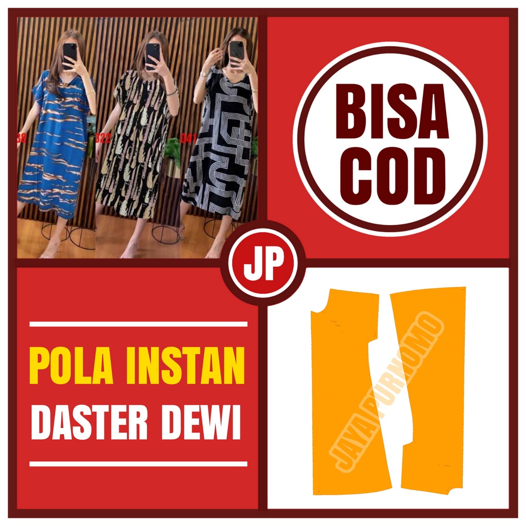 Pola Baju Instan Daster Dewi Dewasa ,Pola daster busui frenly retsleting depan,polanya sangat simpel