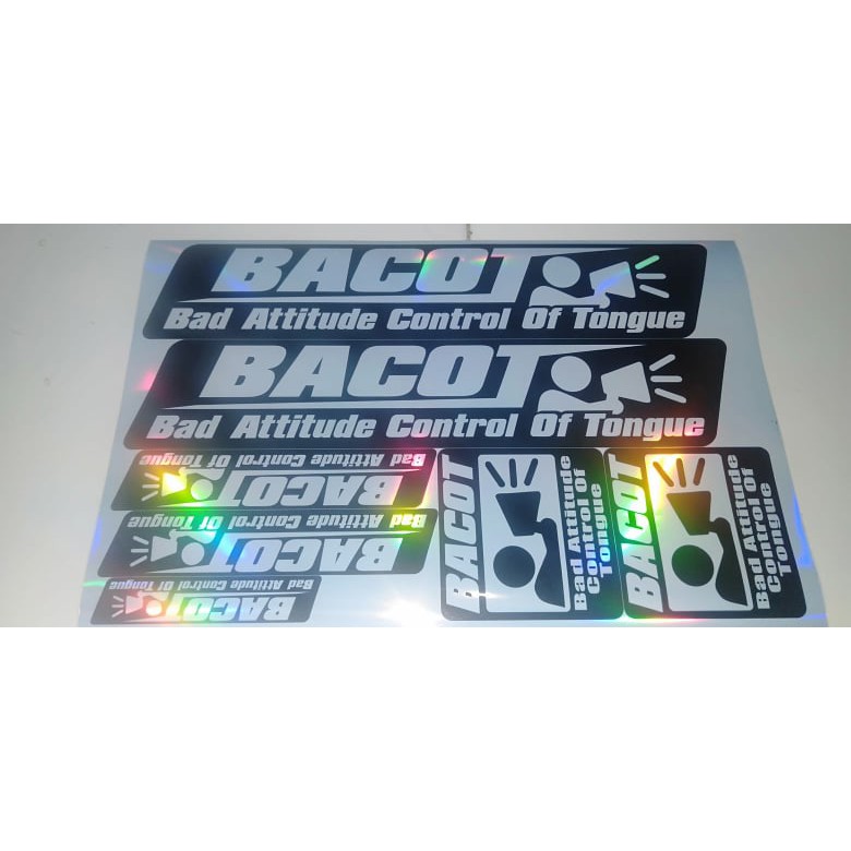 STICKER SET PACK BACOT HOLOGRAM PRINT