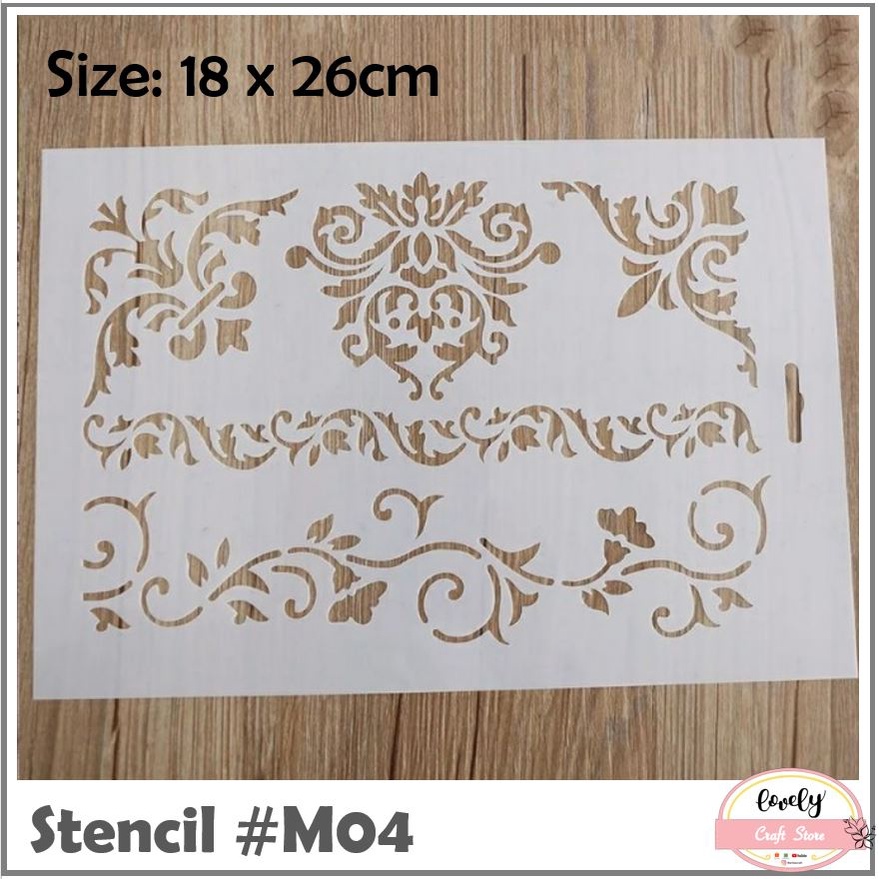 

LovelyCraftStone | M04 ~ Plastik Stensil Cetakan Stensil, Plastic Stencil for Baking, Journal, Scrapbook, Bujo, Drawing, etc ~ Lace