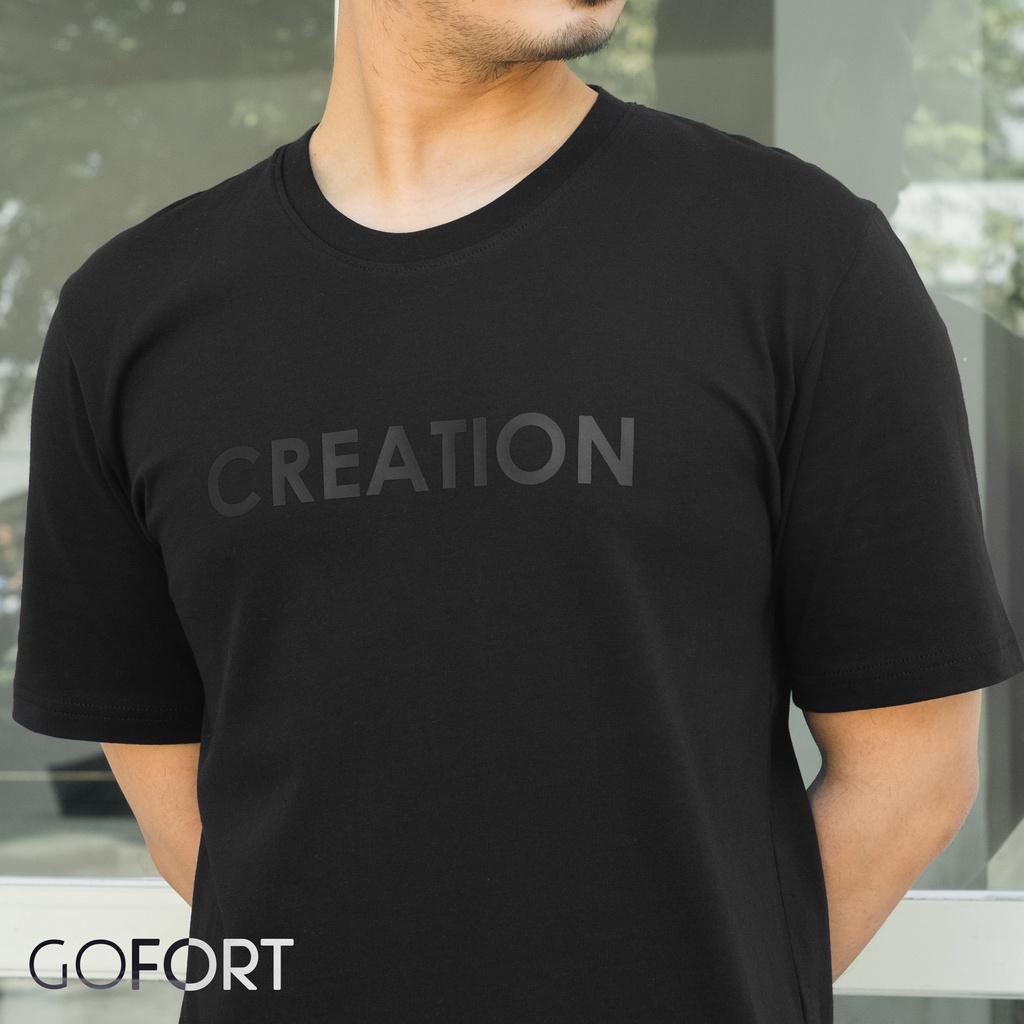 Gofort Kaos Oblong Pria Polos Premium Cowok M L XL XXL Combed 24s TShirt Adem Laki Hitam Black
