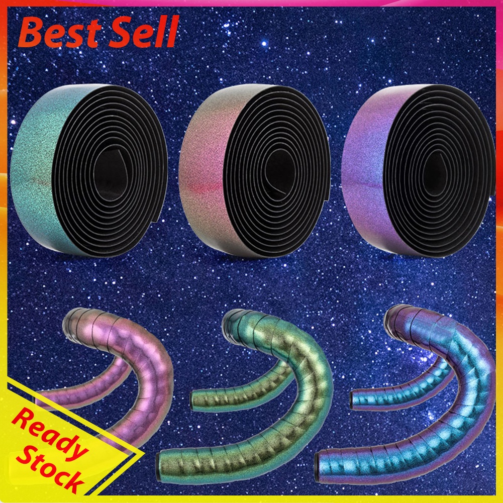 1 Pair Road Bike Gradient Handlebar Tape with Handlebar Plugs Bar Belts