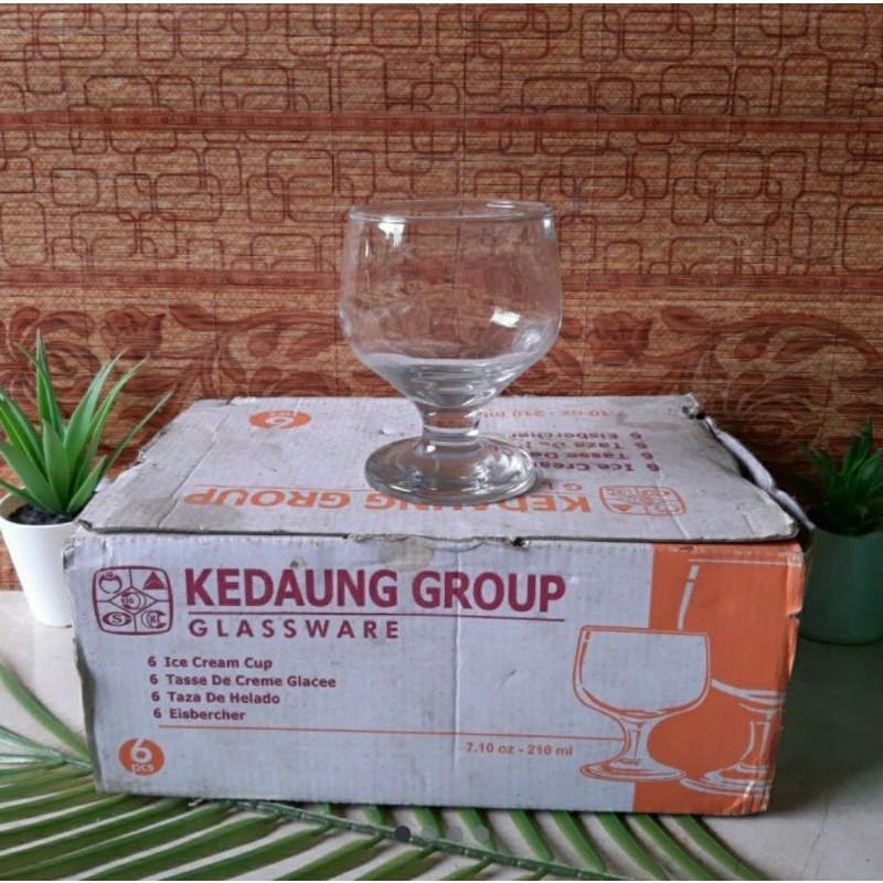 OBRAL GILA Gelas WINE berkaki merk "KEDAUNG" diameter 7cm x T10cm 6pcs/box (Jual khusus Medan / SPX 