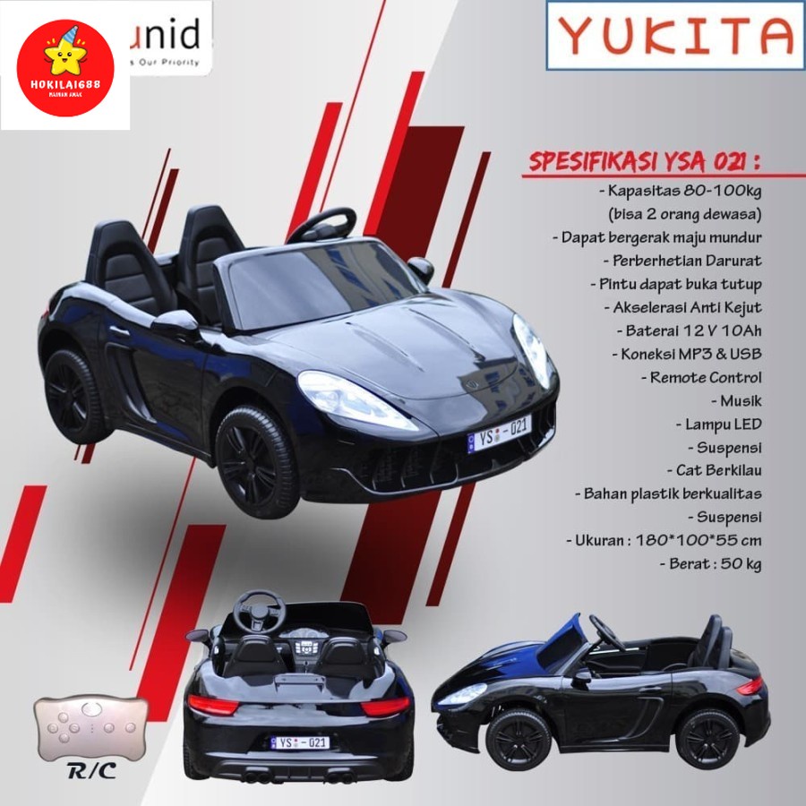 Maenan Mobil Yukita YSA-021 12 Volt (bisa muat 2 orang dewasa) Maen Mobilan