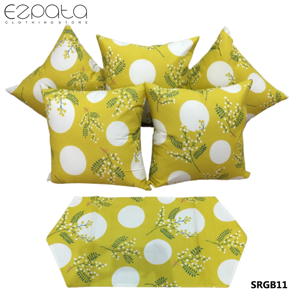 1 set ( 5 Sarung Bantal + Taplak Meja) Sarung Bantal Sofa Minimalis Aesthetic Motif Kombinasi