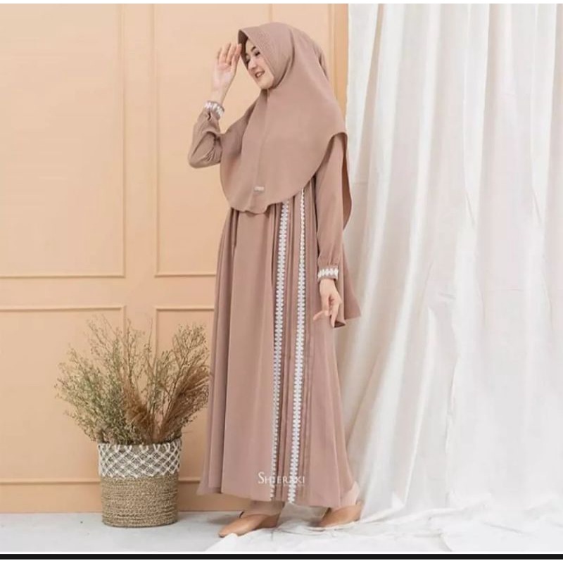 Denada syar'iterbaru | dress hijabcasual | pakaian dress khimar | pakaian wanita(DRESS+KHIMAR)2023