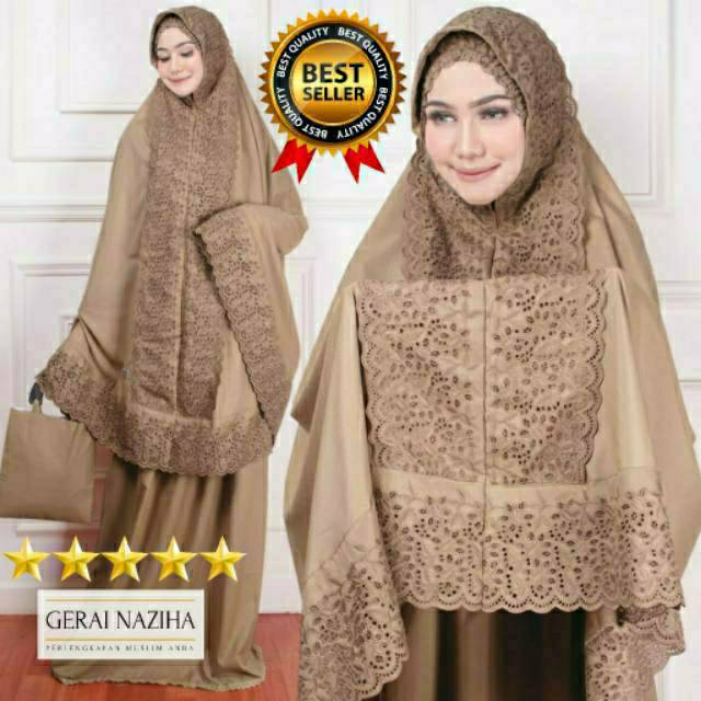 Mukena Dewasa Siti Khadijah Fatimah Syahrini Katun Bordir