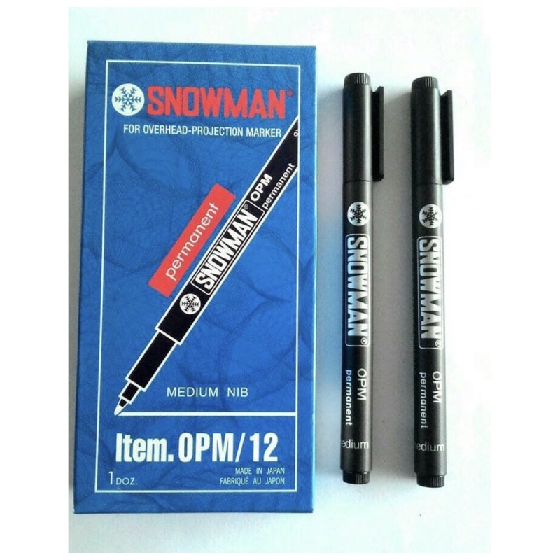 

SOS Spidol Snowman OPM / OPF Permanen / Spidol Permanent / Spidol Kecil / SNOWMAN SPIDOL KECIL UKURAN M DAN F MURAH ORIGINAL GROSIR