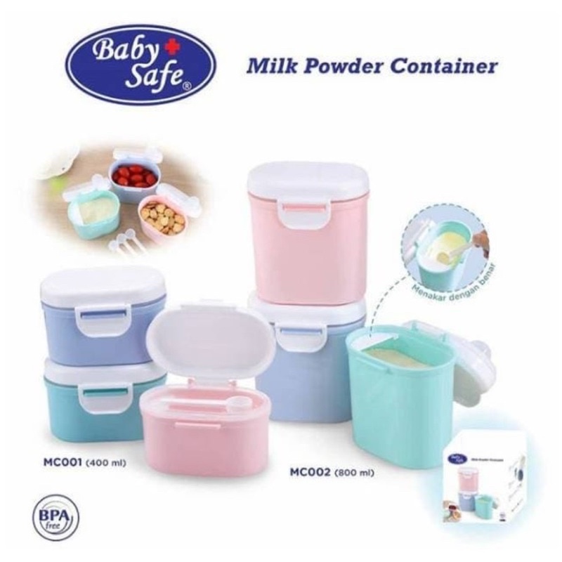 Baby Safe Milk Powder Container 400 ml &amp; 800 ml Kotak penyimpanan susu bubuk