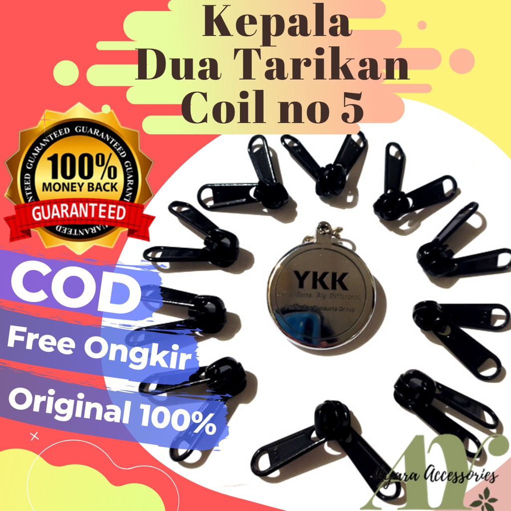 KEPALA RESLETING YKK DUA TARIKAN PANJANG NO 5 COIL TERBAIK