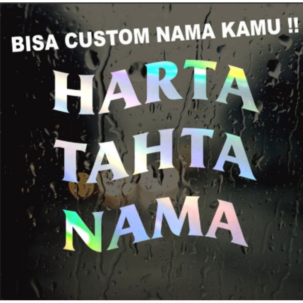 

STIKER HARTA TAHTA , CUSTOM TULISAN SESUKAMU