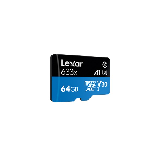 Micro SD / MicroSD 64GB LEXAR HIGH-PERFORMANCE 633x Class 10, Al, UHS-I V30, up to 95MB/s read