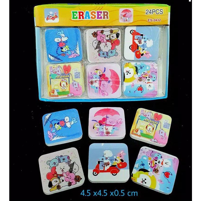 

PENGHAPUS KARAKTER KOREA BT21 BTS BULAT PENGHAPUS BTS BT21 PENSIL KARAKTER SETIP STIP BT21
