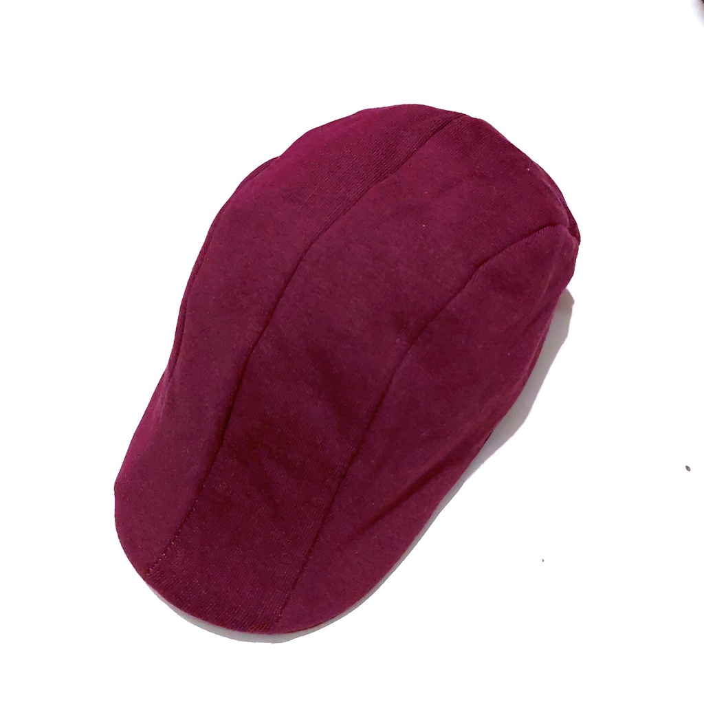 topi anak laki laki pet cowok keren murah lucu umur 1 2 3 tahun thn import karakter baseball polos-Marun